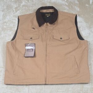Wyoming Traders NWT Tan Vest with Brown Collar